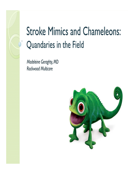 Stroke Mimics and Chameleons: Quandaries in the Field