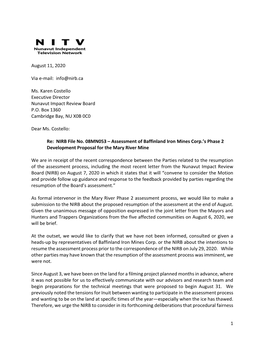 NIRB Letter to NIRB from Dr. Kunuk and NITV