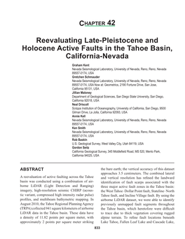 Reevaluating Late-Pleistocene and Holocene Active Faults in the Tahoe Basin, California-Nevada