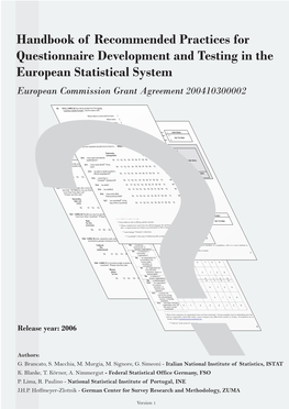 Handbook of Recommended Practices for Questionnaire Development and Testing in the European Statistical System