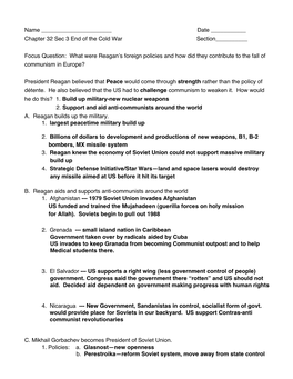 Chapter 32 Sec 3 End of the Cold War Section___Focus Question