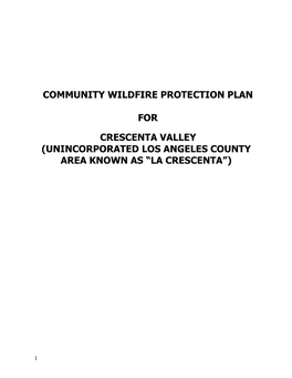 Community Wildfire Protection Plan For