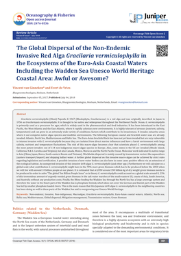 The Global Dispersal of the Non-Endemic Invasive Red Alga Gracilariavermiculophylla in the Ecosystems of the Euro-Asia Coastal W