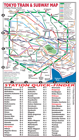 TOKYO TRAIN & SUBWAY MAP JR Yamanote
