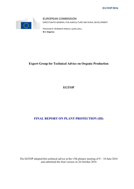 EGTOP Annex II Draft/Final Report