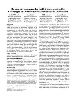 Understanding the Challenges of Collaborative Evidence-Based