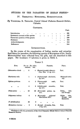 Parasites of Fishes: Trematodes 237