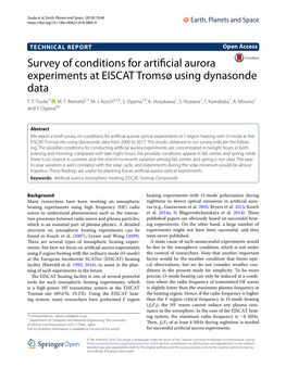 Survey of Conditions for Artificial Aurora Experiments at EISCAT