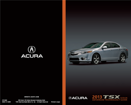 Advanced Technology Guide ADVANCED TECHNOLOGY GUIDE 00X31-TL1-Q400 ©2012 American Honda Motor Co., Inc