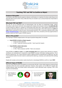 Teaching ‘YES’ and ‘NO’ to Confirm Or Reject