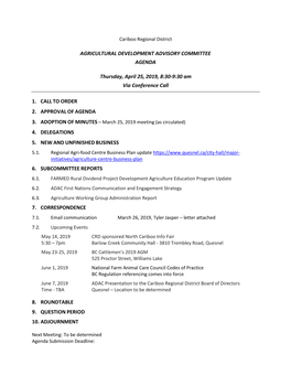 Agricultural Development Advisory Committee Agenda