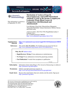 Alemtuzumab Comparison with Rituximab and Leukemia Whole