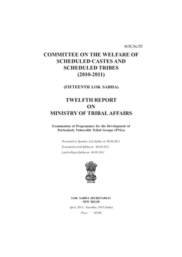Committee on the Welfare of Scheduled Castes and Scheduled Tribes (2010-2011)