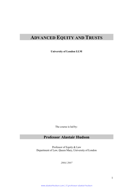 Advanced Equity and Trusts