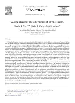 Calving Processes and the Dynamics of Calving Glaciers ⁎ Douglas I