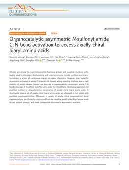 Organocatalytic Asymmetric N-Sulfonyl Amide C-N Bond Activation to Access Axially Chiral Biaryl Amino Acids
