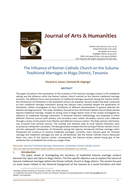 Journal of Arts & Humanities