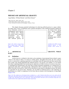 PHYSICS of ARTIFICIAL GRAVITY Angie Bukley1, William Paloski,2 and Gilles Clément1,3