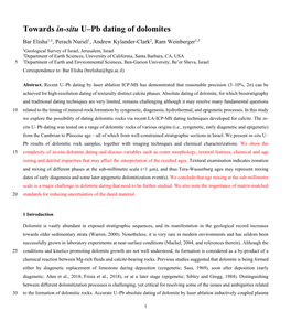 Towards In-Situ U–Pb Dating of Dolomites