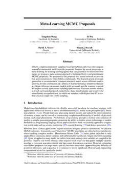 Meta-Learning MCMC Proposals