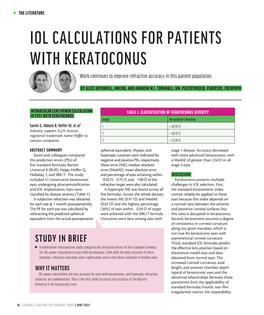 Iol Calculations for Patients with Keratoconus