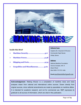Page 1 of 73 Inside This Brief Maritime Security……………………………