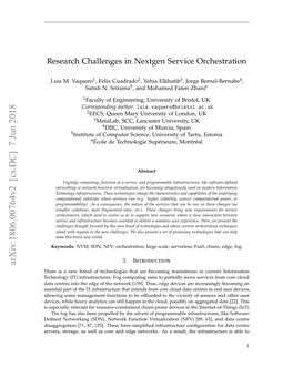Research Challenges in Nextgen Service Orchestration