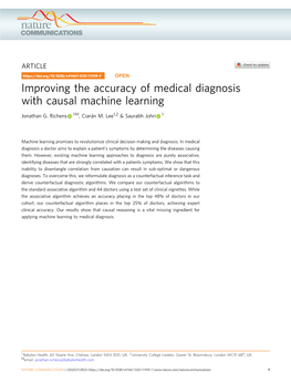 Improving the Accuracy of Medical Diagnosis with Causal Machine Learning ✉ Jonathan G