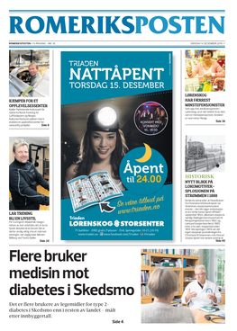 NATTÅPENT Flere Bruker Medisin Mot Diabetes I Skedsmo