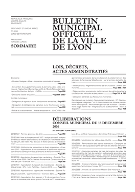 Bulletin Municipal Officiel Du 20 Février 2017