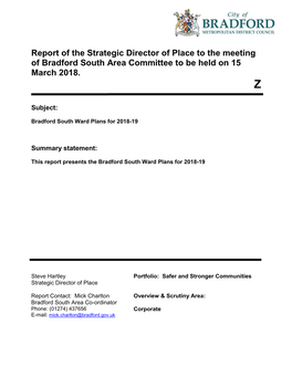 Bradford South Ward Plans for 2018-19 Pdf 1 Mb