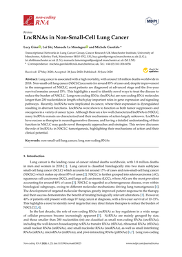 Lncrnas in Non-Small-Cell Lung Cancer