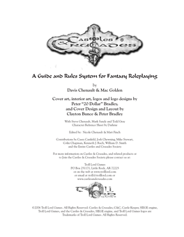 A Guide and Rules System for Fantasy Roleplaying by Davis Chenault & Mac Golden