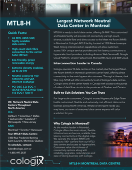 MTL8-H Data Center in Montreal