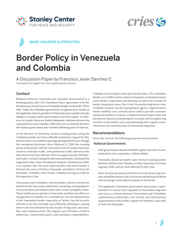 Border Policy in Venezuela and Colombia