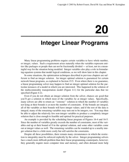 Integer Linear Programs