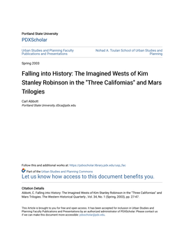 The Imagined Wests of Kim Stanley Robinson in the 