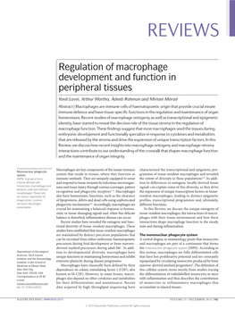 Regulation of Macrophage Development and Function in Peripheral Tissues