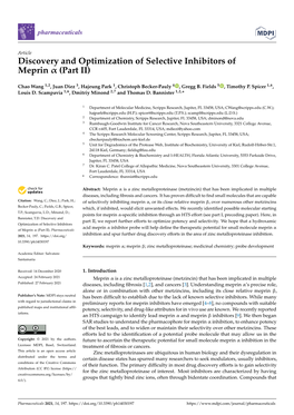 Discovery and Optimization of Selective Inhibitors of Meprin Α (Part II)