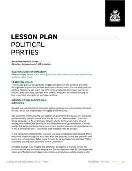 Lesson Plan with Activities: Political