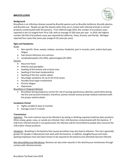 Brucellosis Tip Sheet June 2018