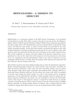 Bepicolombo - a Mission to Mercury