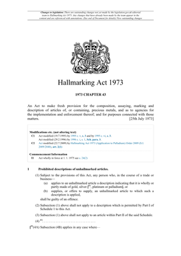 Hallmarking Act 1973