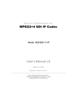 MPEG2+4 SDI Codec Manual-V6.Pdf