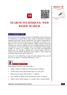 Search Techniques: Web Based Search MODULE - 5B INFORMATION RETRIEVAL SYSTEM