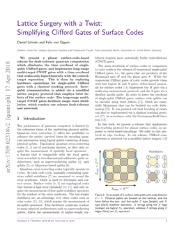 Lattice Surgery with a Twist: Simplifying Clifford Gates of Surface Codes