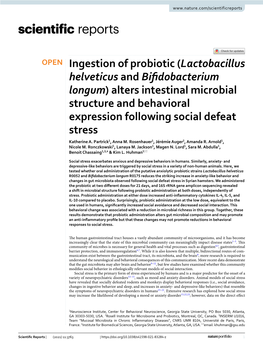 Lactobacillus Helveticus and Bifidobacterium Longum