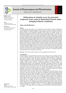 Delineation of Suitable Areas for Potential Temperate Fruit Crops In