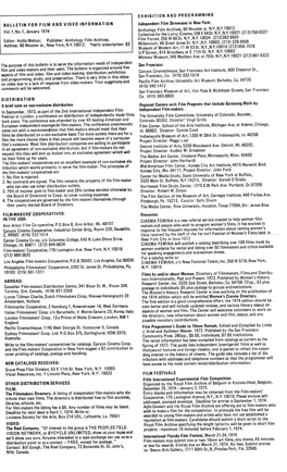 BULLETIN for FILM and VIDEO INFORMATION Vol. 1,No.1