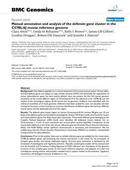 Manual Annotation and Analysis of the Defensin Gene Cluster in the C57BL